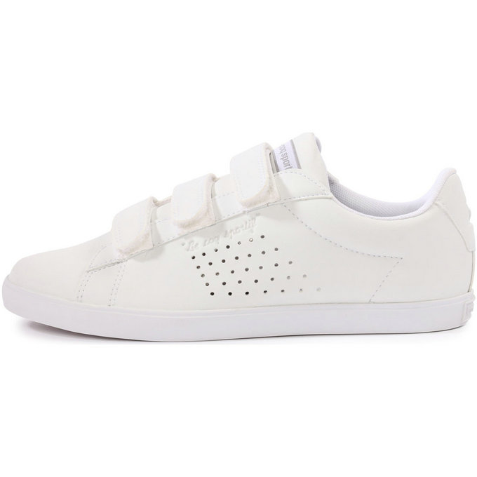 Le Coq Sportif Agate Lo Strap Cuir Blanc Chaussures Baskets Basses Femme